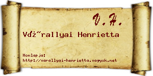 Várallyai Henrietta névjegykártya
