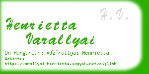 henrietta varallyai business card